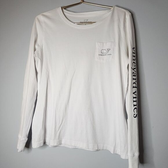 VINEYARD VINES Edgartown T-Shirt Size S Whale Pocket Long Sleeve Women’s - Picture 1 of 5